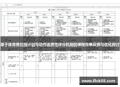 基于体育普拉提计划与动作连贯性评分机制的课程效果反馈与优化探讨